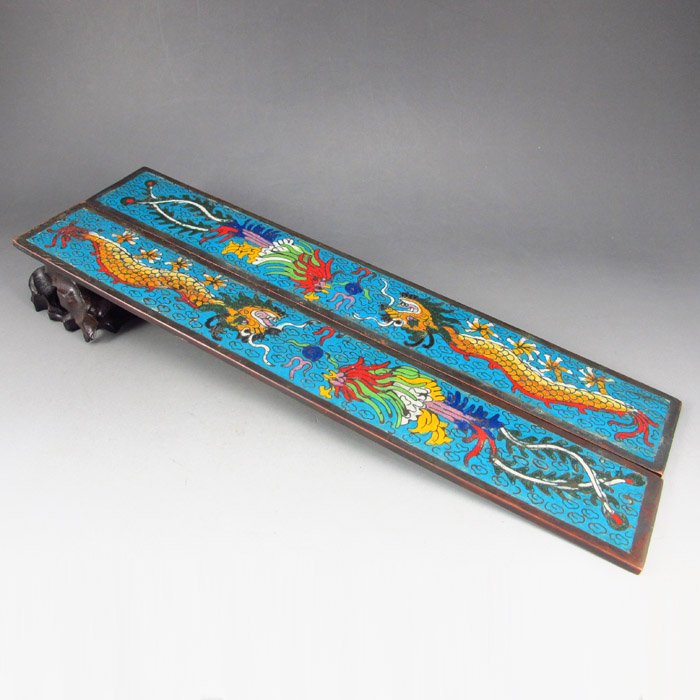 A Pair Chinese Bronze Cloisonne Paperweight (1 of 8)