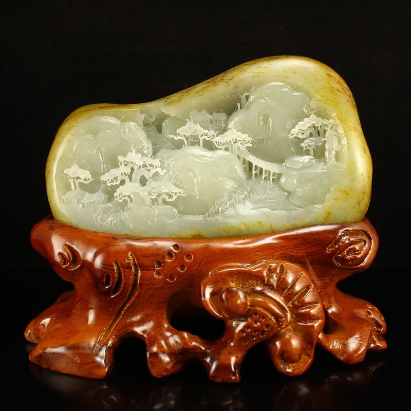 Chinese Hetian Jade Statue - Mountain Village Scene (1 of 6)