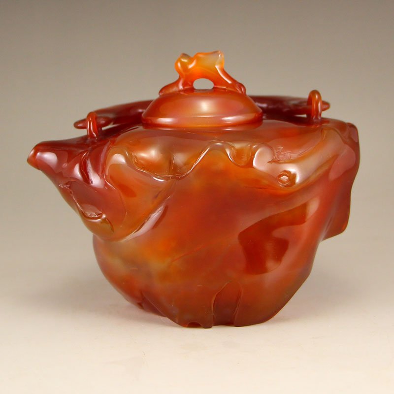 Beautiful Color Chinese Red Agate Teapot (1 of 7)