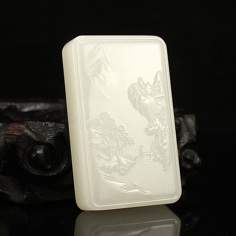 Hetian Jade Mountain River Scenery Pendant (1 of 6)