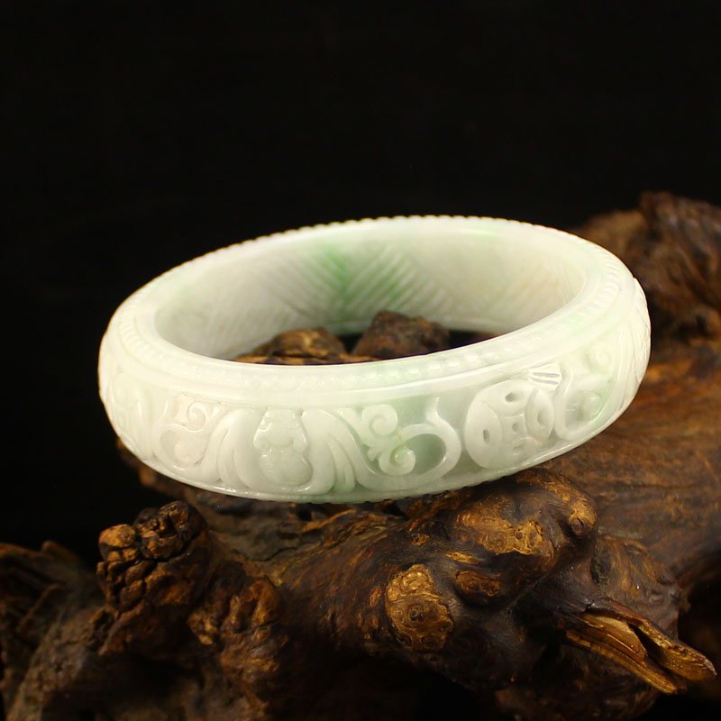 Inside Diameter 59 mm Natural Jadeite Bracelet (1 of 7)