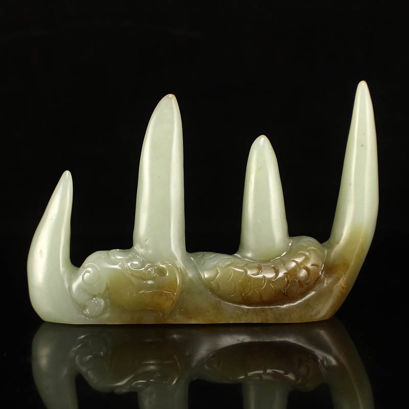 Vintage Chinese Hetian Jade Brush Pen Shelf (1 of 6)