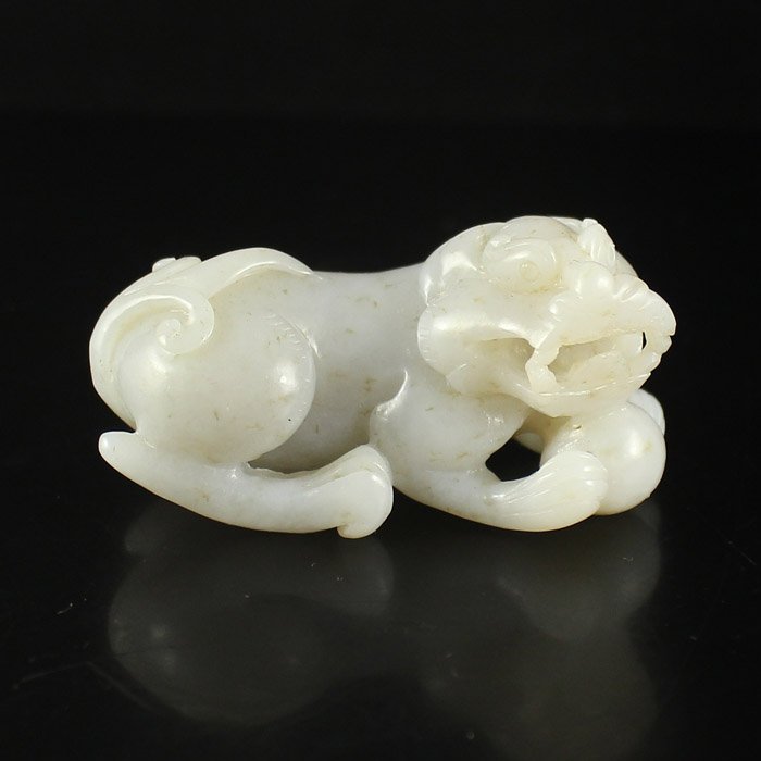 Chinese Natural Hetian Jade Lucky Beast Pendant (1 of 6)