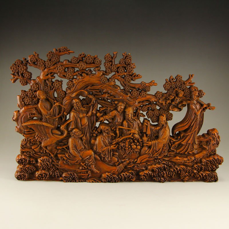 Vintage Chinese Boxwood Wood Statue (1 of 9)