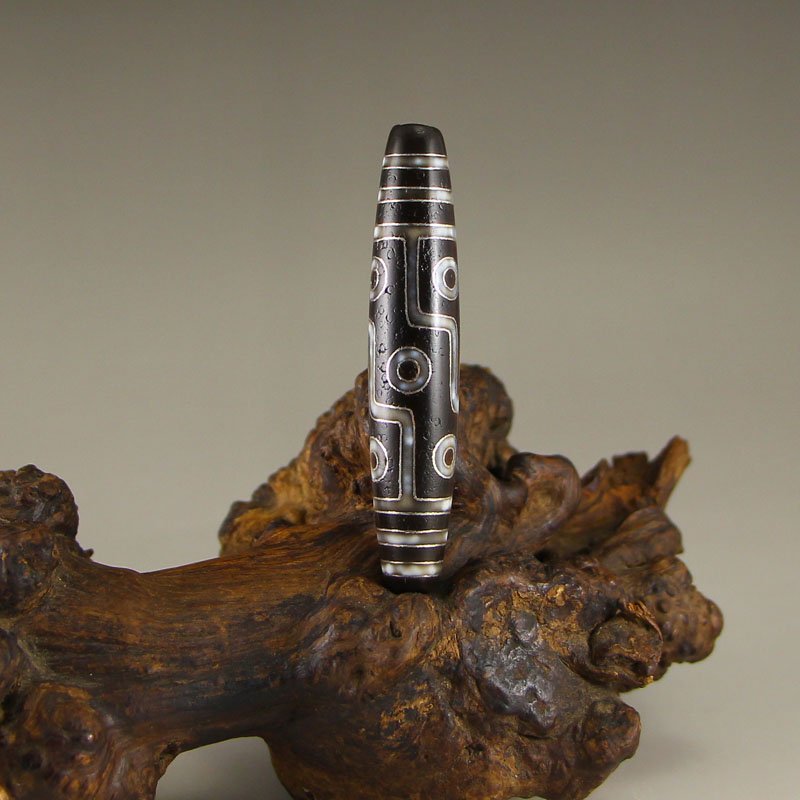 Chinese Tibet DZI Agate Inlay Silver Wire Lucky Pendant (1 of 6)