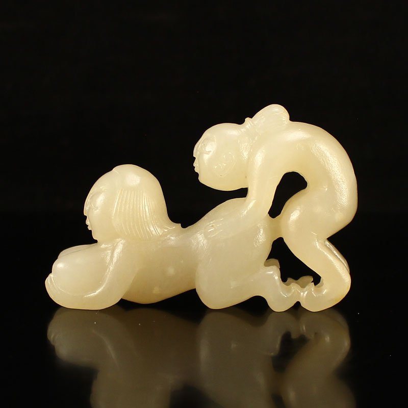 Chinese Natural Hetian Jade Figure Statue w Certificate (1 of 8)