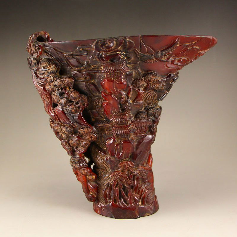 Chinese Ming Dynasty Ox Horn Cup Statue (1 of 10)