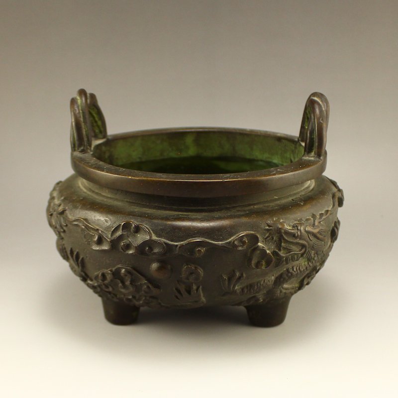 Chinese Ming Dynasty Bronze 3 Legs Incense Burner (1 of 6)