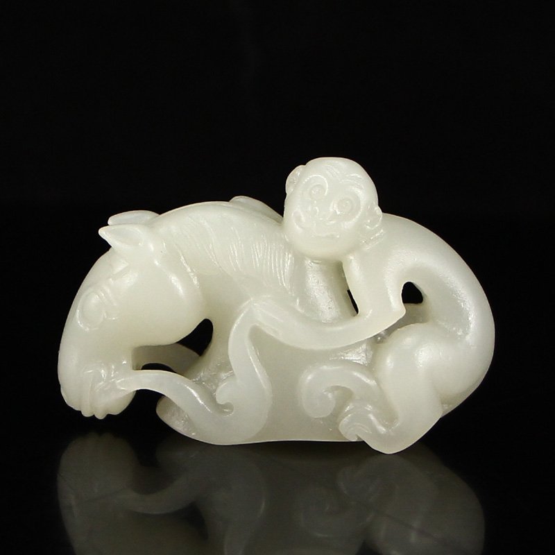 Superb Chinese Hetian Jade Pendant - Horse & Monkey (1 of 6)