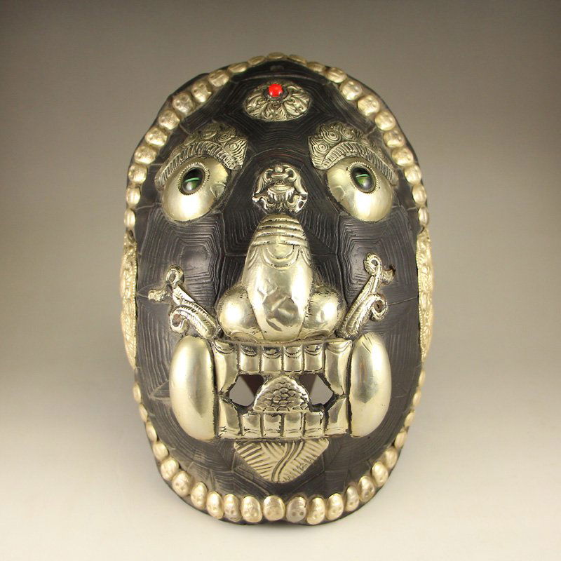 Vintage Chinese Tibet Turtle Shell Sorcerer Mask (1 of 6)