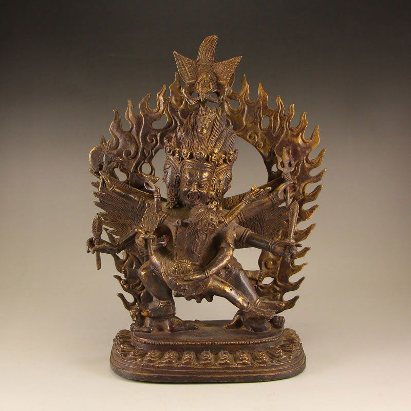 Vintage Tibet Bronze Vajrakilaya Statue (1 of 7)