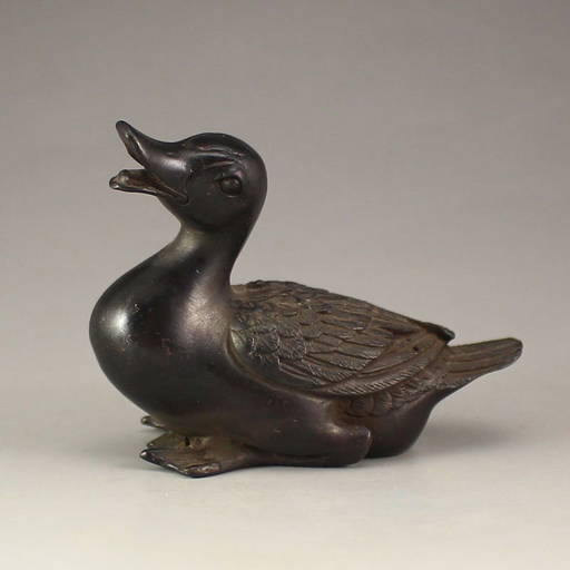 Vintage Chinese Bronze Statue Duck