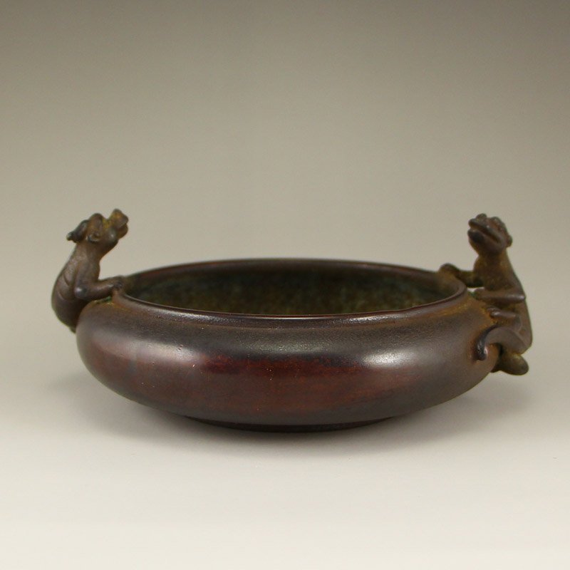 China Ming Dynasty Bronze Chi Dragons Incense Burner (1 of 7)
