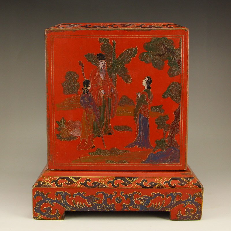 Chinese Qing Dynasty Lacquerware Seal Box (1 of 7)