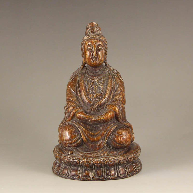 Africa Water Buffalo Horn Kwan-yin Statue (1 of 6)