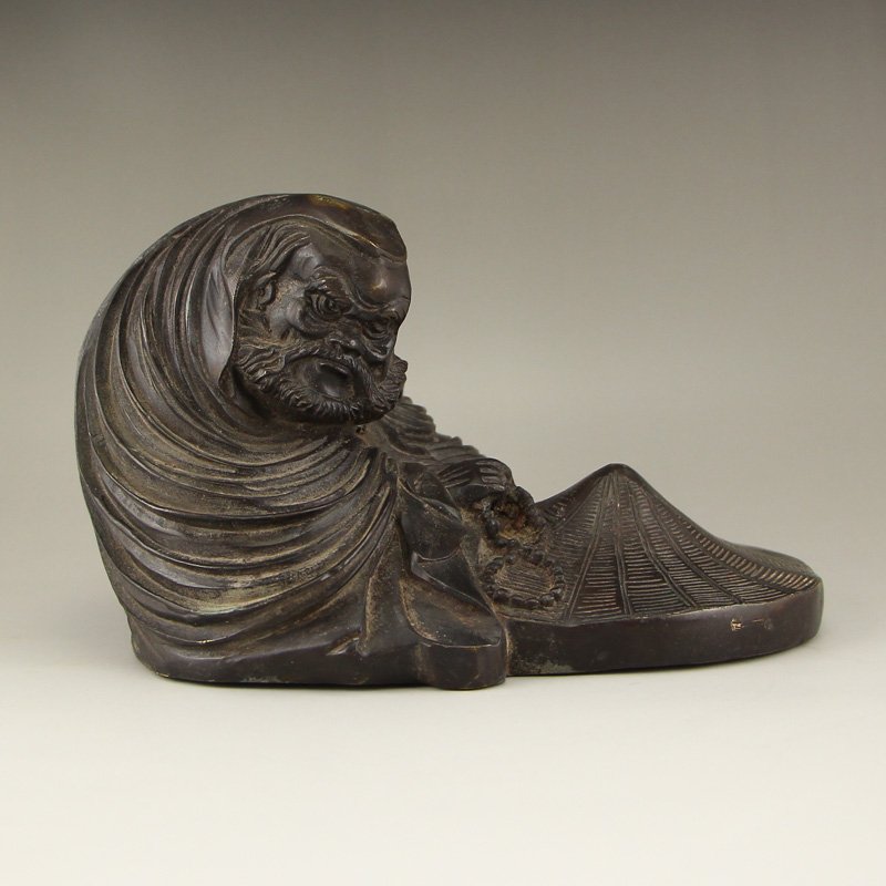 Vintage Chinese Bronze Statue - Dharma (1 of 9)