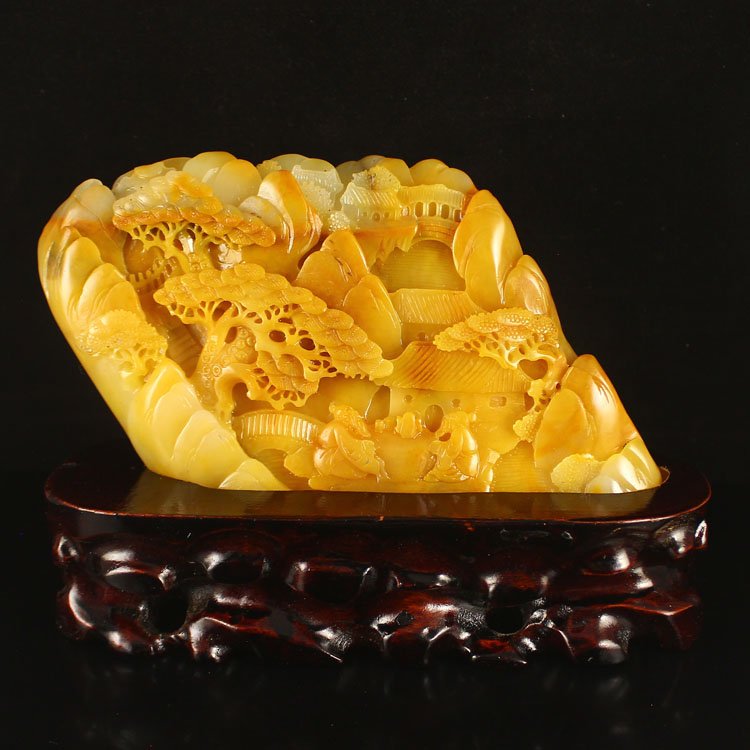 Chinese Natural Jade Statue - Sages & Pine Tree (1 of 5)