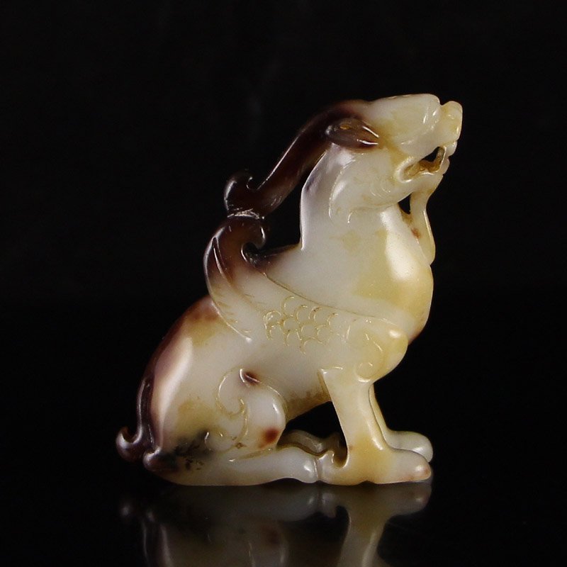 Vintage Chinese Hetian Jade Fortune Beast Statue (1 of 7)