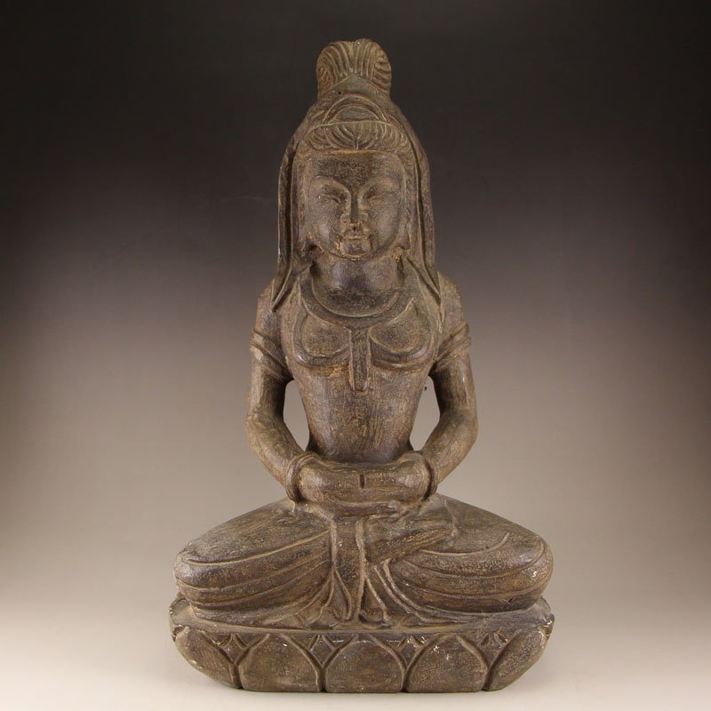 Vintage Chinese Stone Kwan-yin Statue (1 of 7)