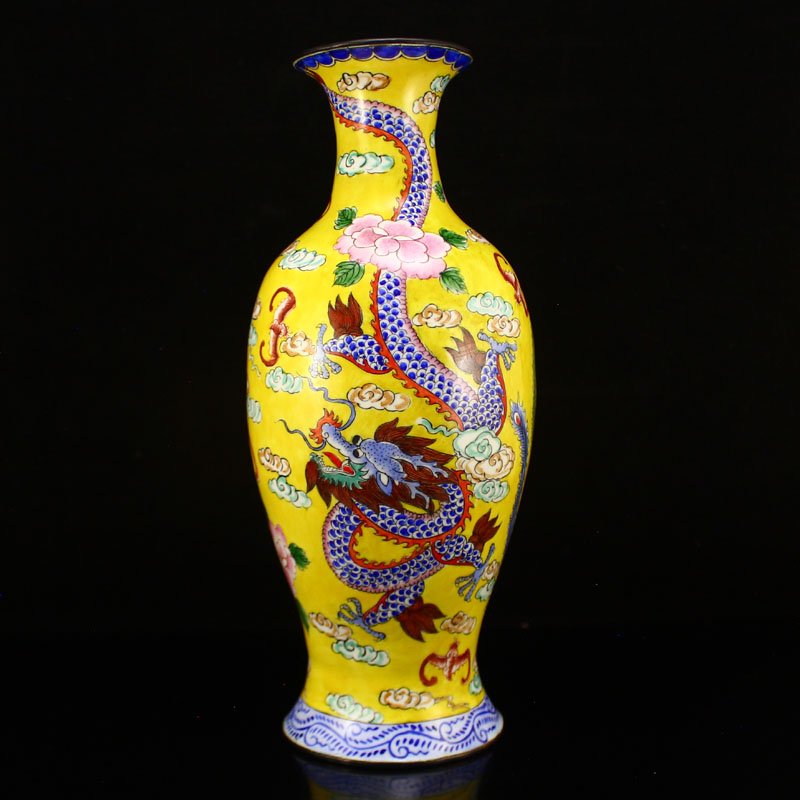 Chinese Qing Dynasty Red Copper Enamel Vase (1 of 7)