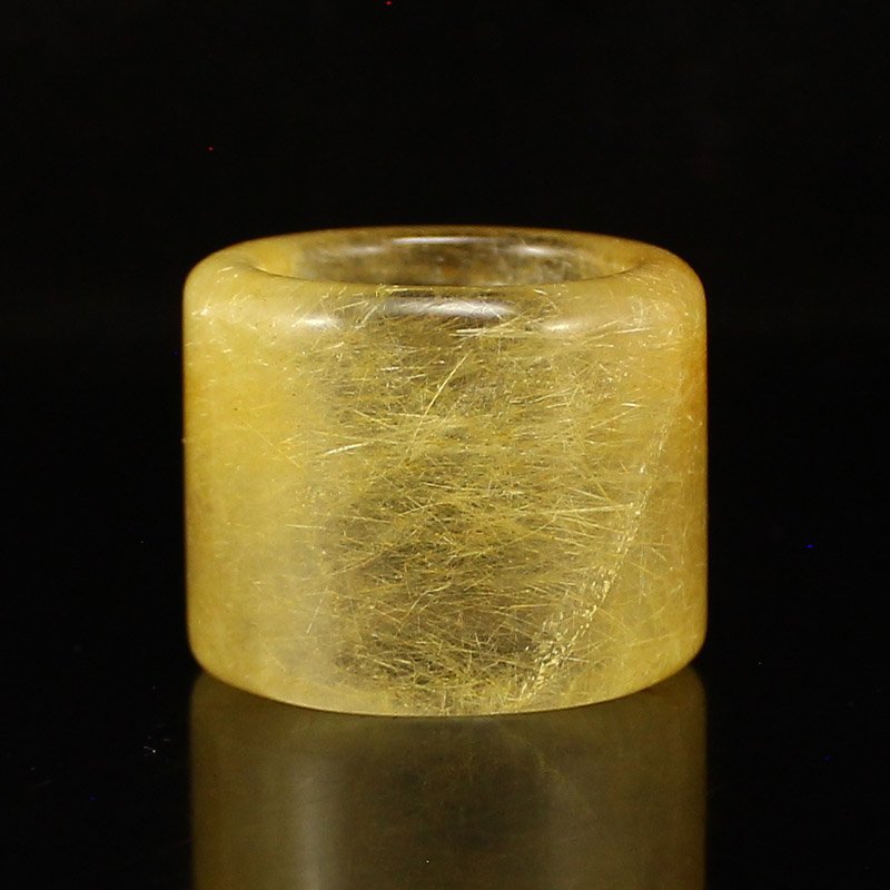 Vintage Chinese Gold Wire Crystal Thumb Ring (1 of 6)