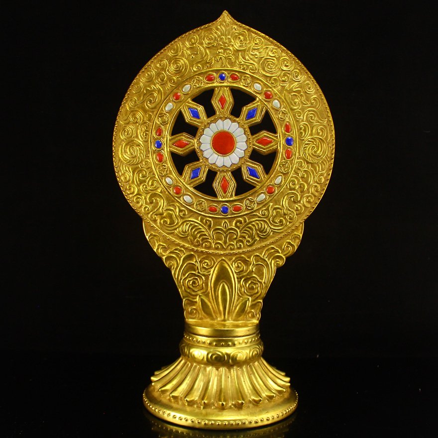 China Qing Dy Tibet Gilt Gold Porcelain Buddhism Pagoda (1 of 10)