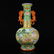 China Gilt Gold Famille Rose Double Ears Porcelain Vase