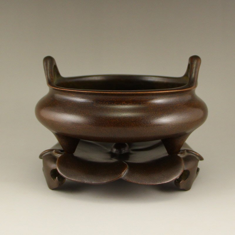 Chinese Ming Dynasty Red Copper Incense Burner (1 of 9)