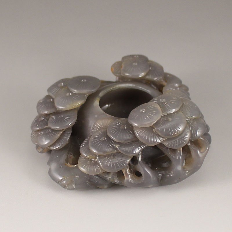 Vintage Chinese Hetian Jade Brush Washer w Pine Tree (1 of 7)