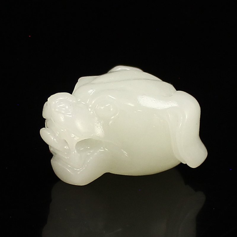 Chinese Natural Hetian Jade Tiger Head Pendant (1 of 6)