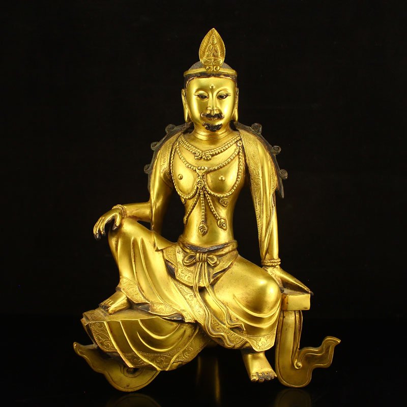 Chinese Ming Dynasty Gilt Gold Bronze Buddha Statue (1 of 7)