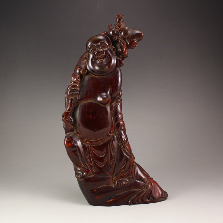 Chinese Ox Horn Laughing Buddha Statue: Chinese Ox Horn Laughing Buddha Statue Dimension: 240x105x50(mm)9.45x4.13x1.97(inches) Weight 0.93 lbs/421 g