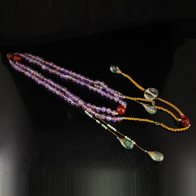 Chinese Qing Dy Amethyst Mandarin Court Beads Necklace (1 of 10)
