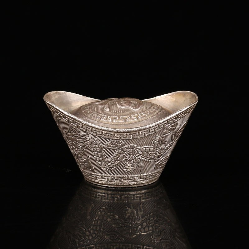 Chinese Qing Dynasty Sterling Silver Ingot (1 of 8)