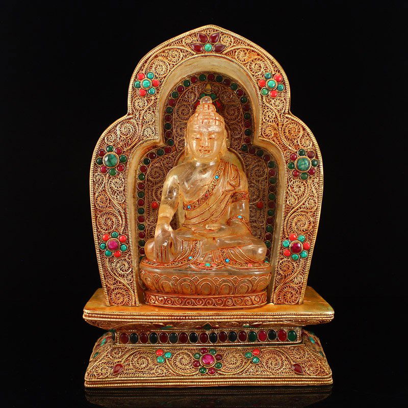 Vintage Crystal Shrine And Siddhartha Buddha Statue (1 of 10)