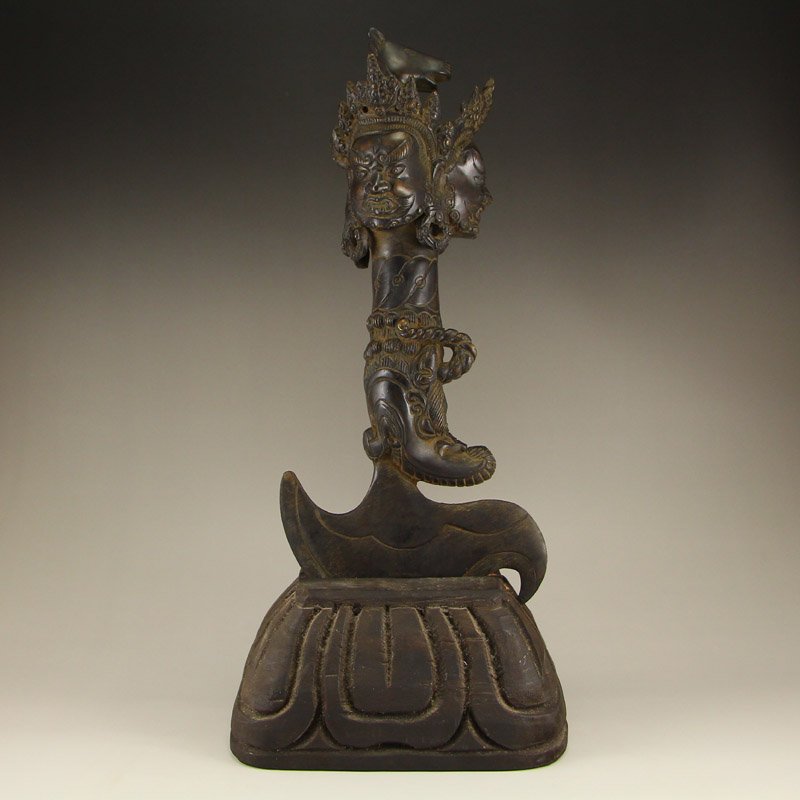 Vintage Tibet Bronze Pestle XiangMo Statue (1 of 10)
