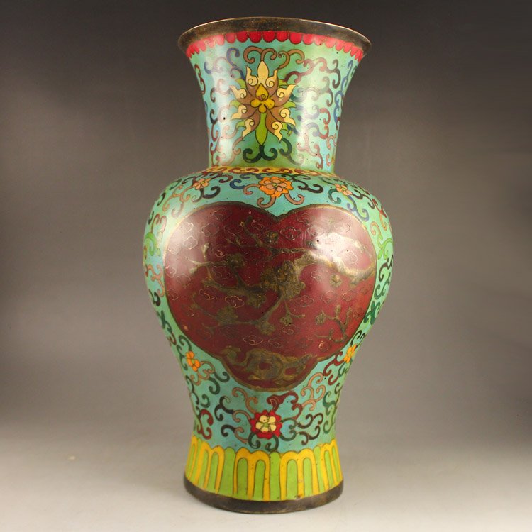 Vintage Chinese Bronze Cloisonne Big Vase (1 of 6)