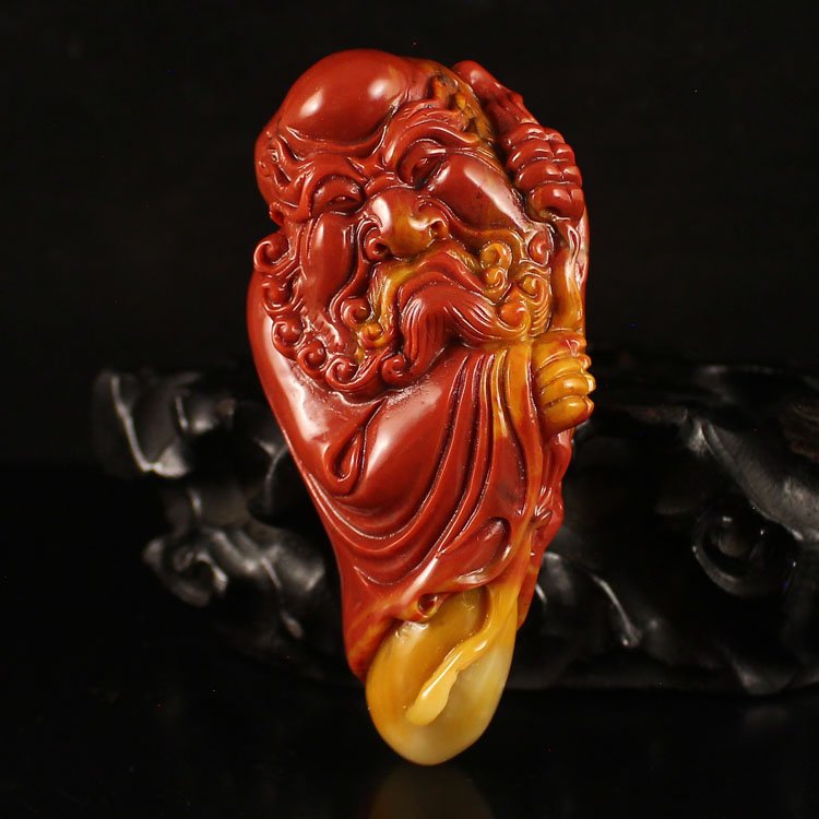 Superb Chinese Shoushan Stone Dharma Pendant (1 of 6)