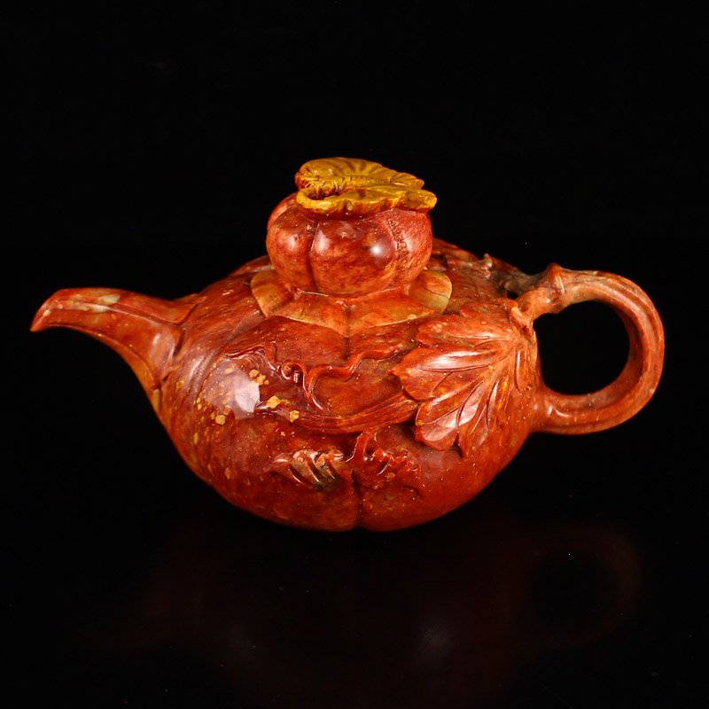 Chinese Shoushan Stone Teapot w Certificate (1 of 7)