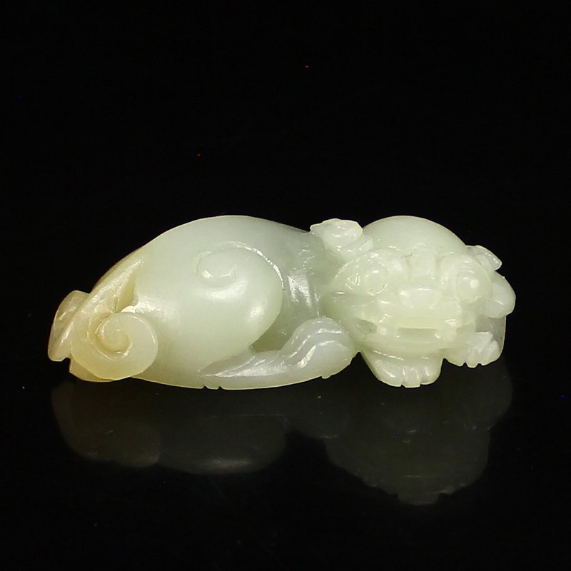 Chinese Natural Hetian Jade Pixiu Pendant (1 of 7)