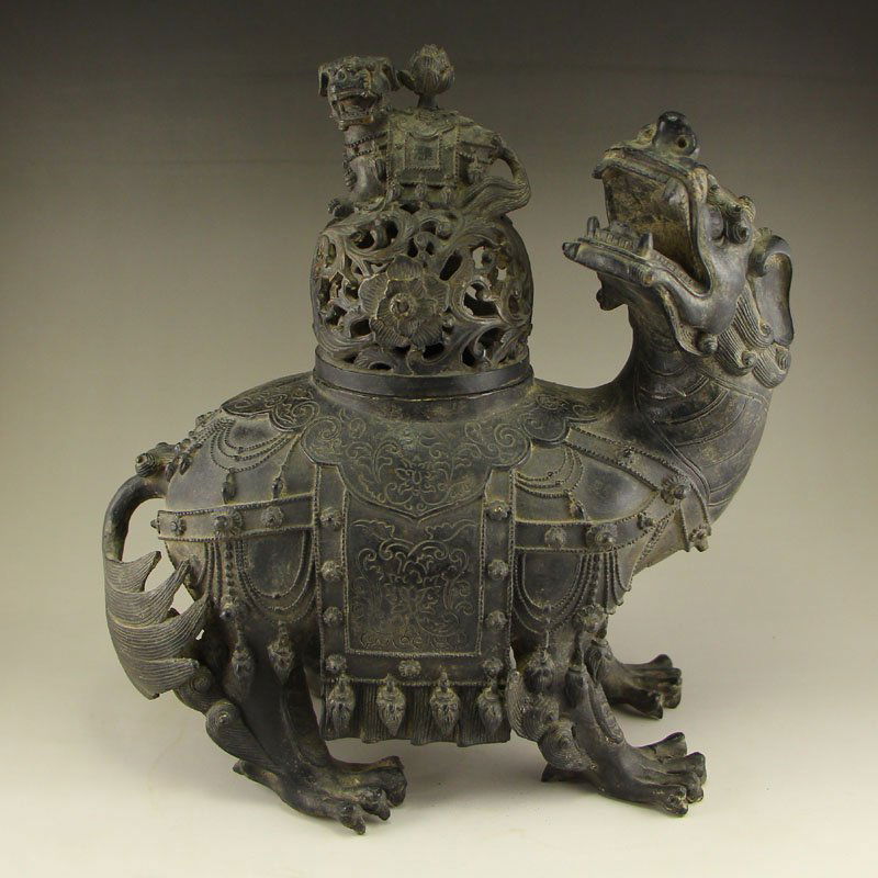 Chinese Ming Dy Bronze Fortune Beast Incense Burner (1 of 7)