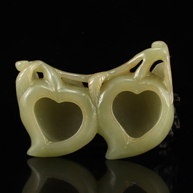 Vintage Chinese Hetian Jade Peaches Brush Washers (1 of 7)