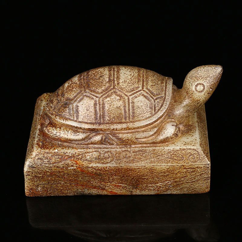 Vintage Chinese Hetian Jade Fortune Turtle Seal (1 of 6)