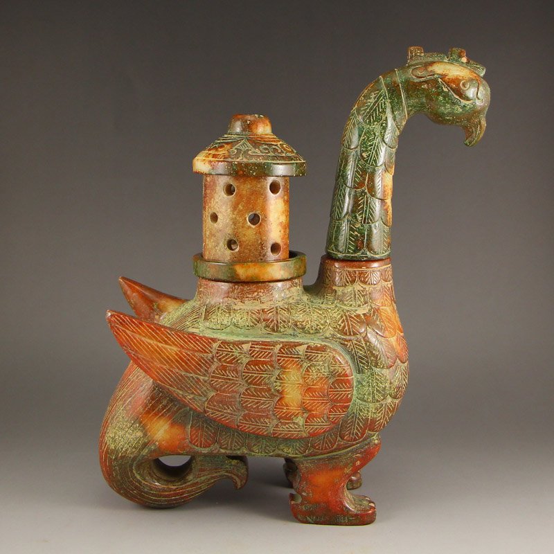 Chinese Han Dynasty Hetian Jade Phoenix Incense Burner (1 of 7)