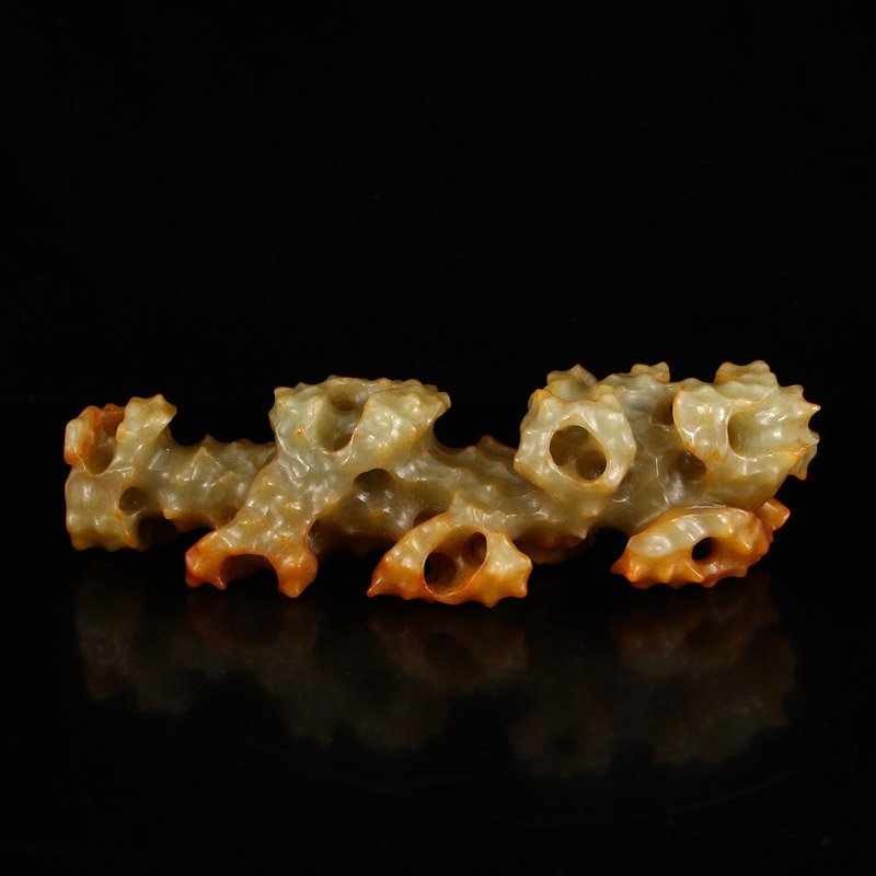 Vintage Openwork Carved Hetian Jade Statue (1 of 6)