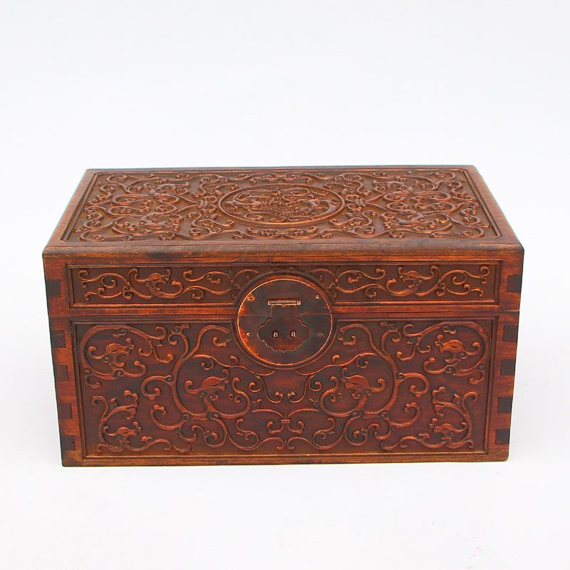 Vintage Chinese Zitan Wood Jewelry Box (1 of 8)