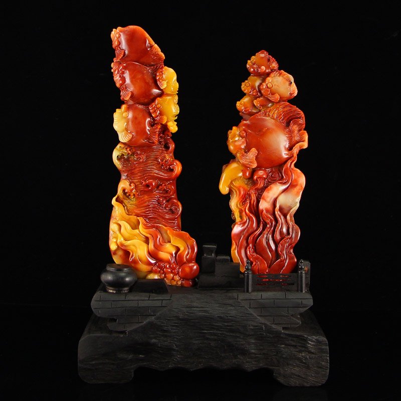 Chinese Shoushan Stone Statue - Fish w Certificate (1 of 8)