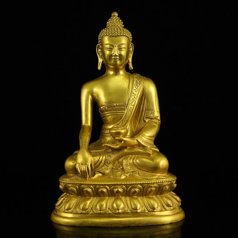 China Ming Dy Gilt Gold Bronze Siddhartha Buddha Statue (1 of 7)