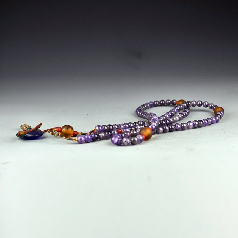 China Qing Dy Amethyst Mandarin Court Chao Zhu Necklace (1 of 9)