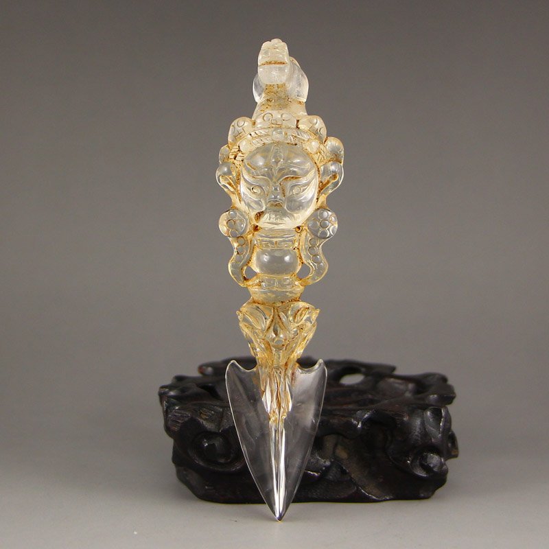 Natural Berg Crystal Tibet Buddhist Pestle JiangMo (1 of 6)
